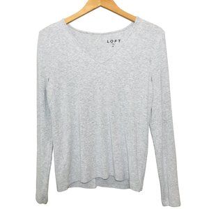LOFT Marled Micro Ribbed Knit Top Size Medium